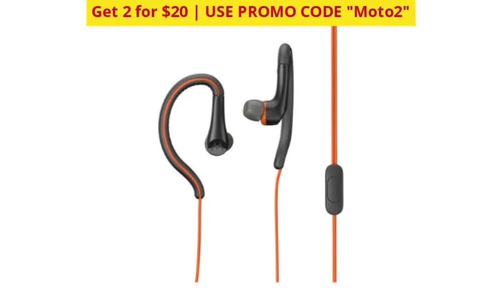 2 for $20!! Motorola Water/Sweat Resistant Sport Earbuds - Ships Quick!
