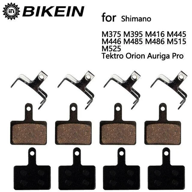 4 Pairs Resin/ceramic/Full metal Bicycle disc brake pads for Shimano M375M395M416M445 M446 M485 M486 M515 M525 Orion Auriga Pro