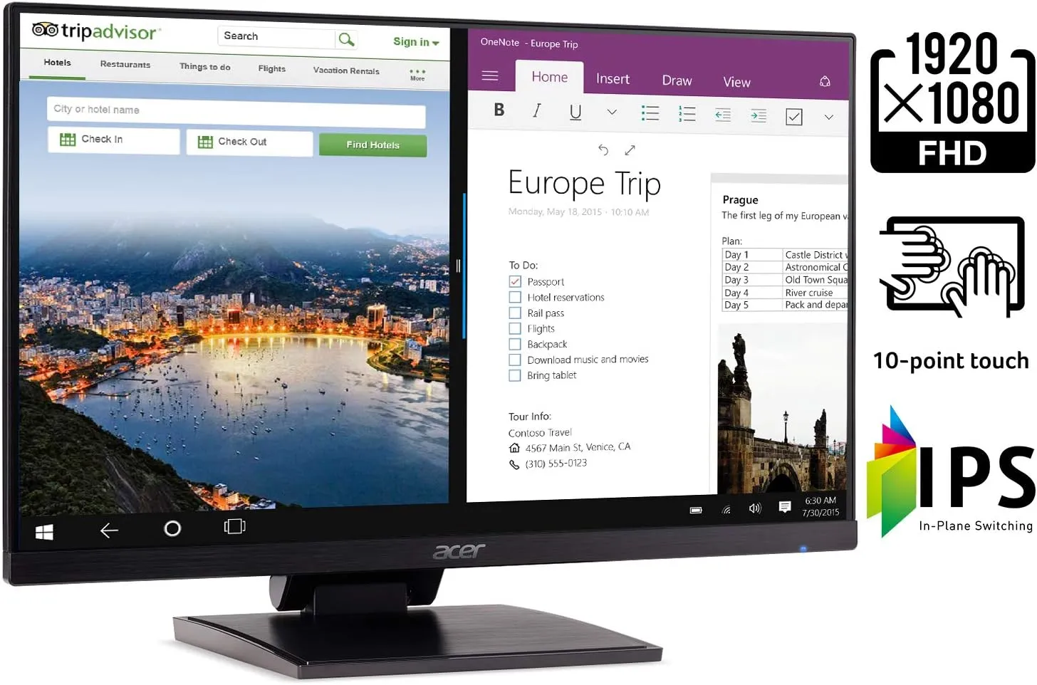 Acer Touch UT241Y BMIUZX 23.8" 60Hz FHD IPS Widescreen LCD Monitor