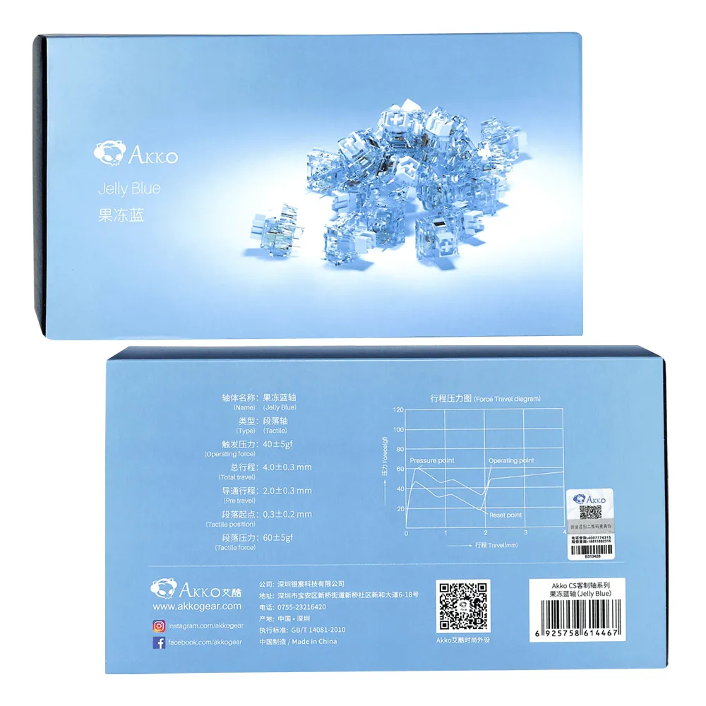 Akko CS Mechanical Switch Keyboard Replacement 45 Pcs (Jelly Blue Switch)
