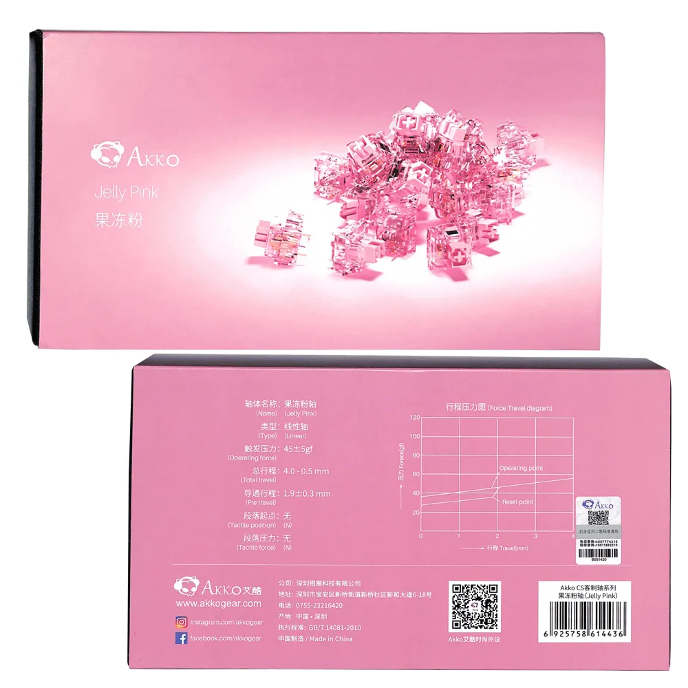 Akko CS Mechanical Switch Keyboard Replacement 45 Pcs (Jelly Pink)