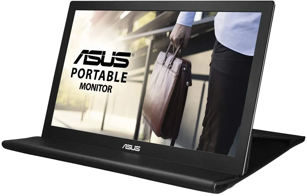 ASUS Portable Monitor 15.6" 1080P (MB169B ) - Full HD, IPS, Auto-rotatable, Smart Case, Ultra-slim, Lightweight, Sleek, USB 3.0 Powered, For Laptop, PC, Phone, Console, BLACK
