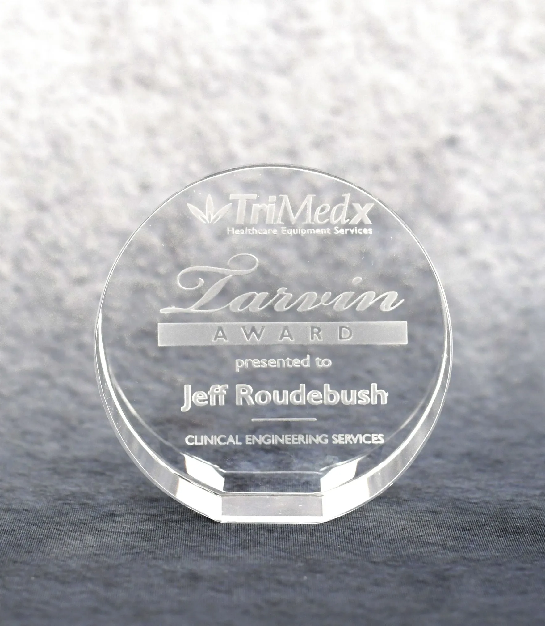 Circular Optic Crystal Paperweight