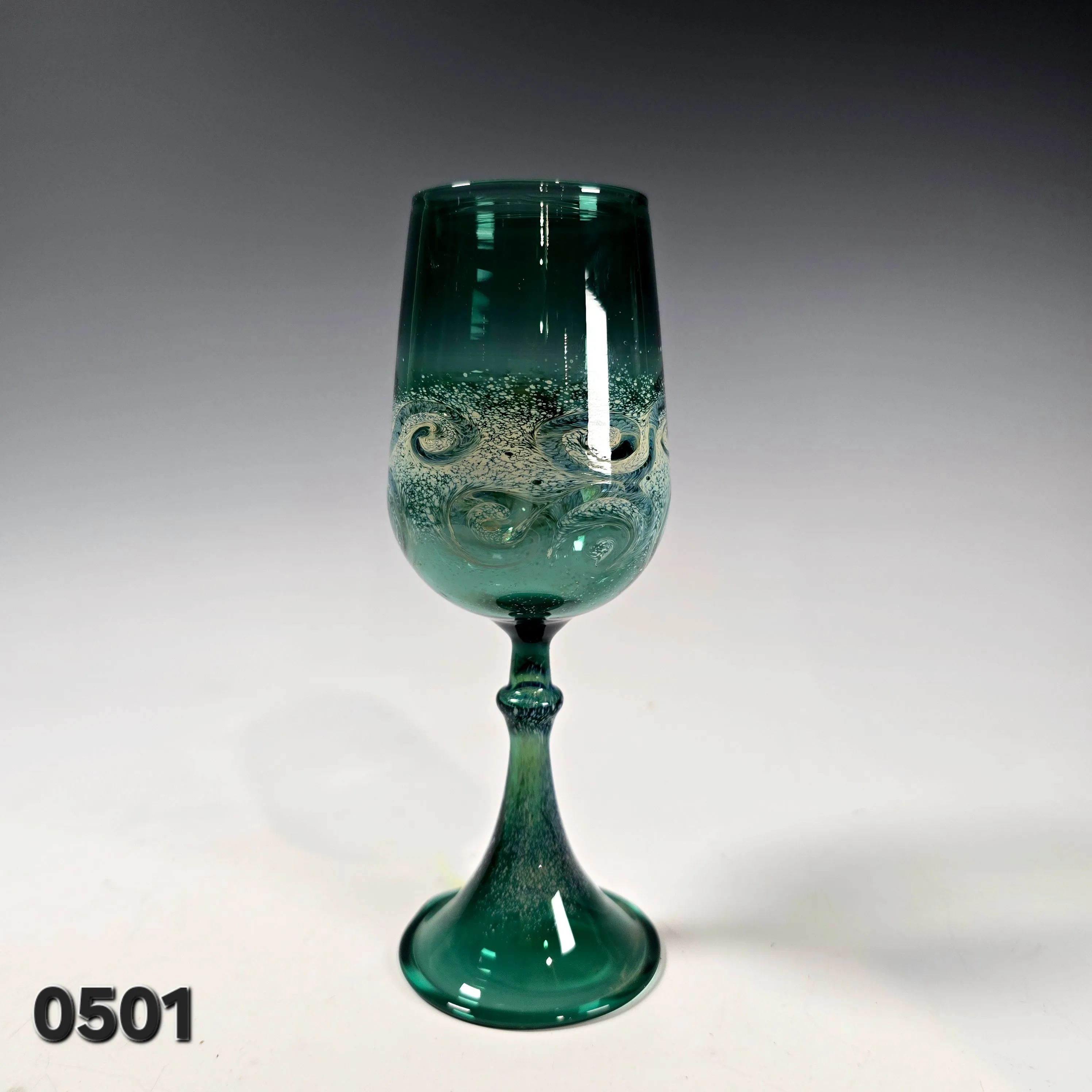 Colorful Frit Goblet Collection,  Hand Blown Wine Glass, Alter Chalice