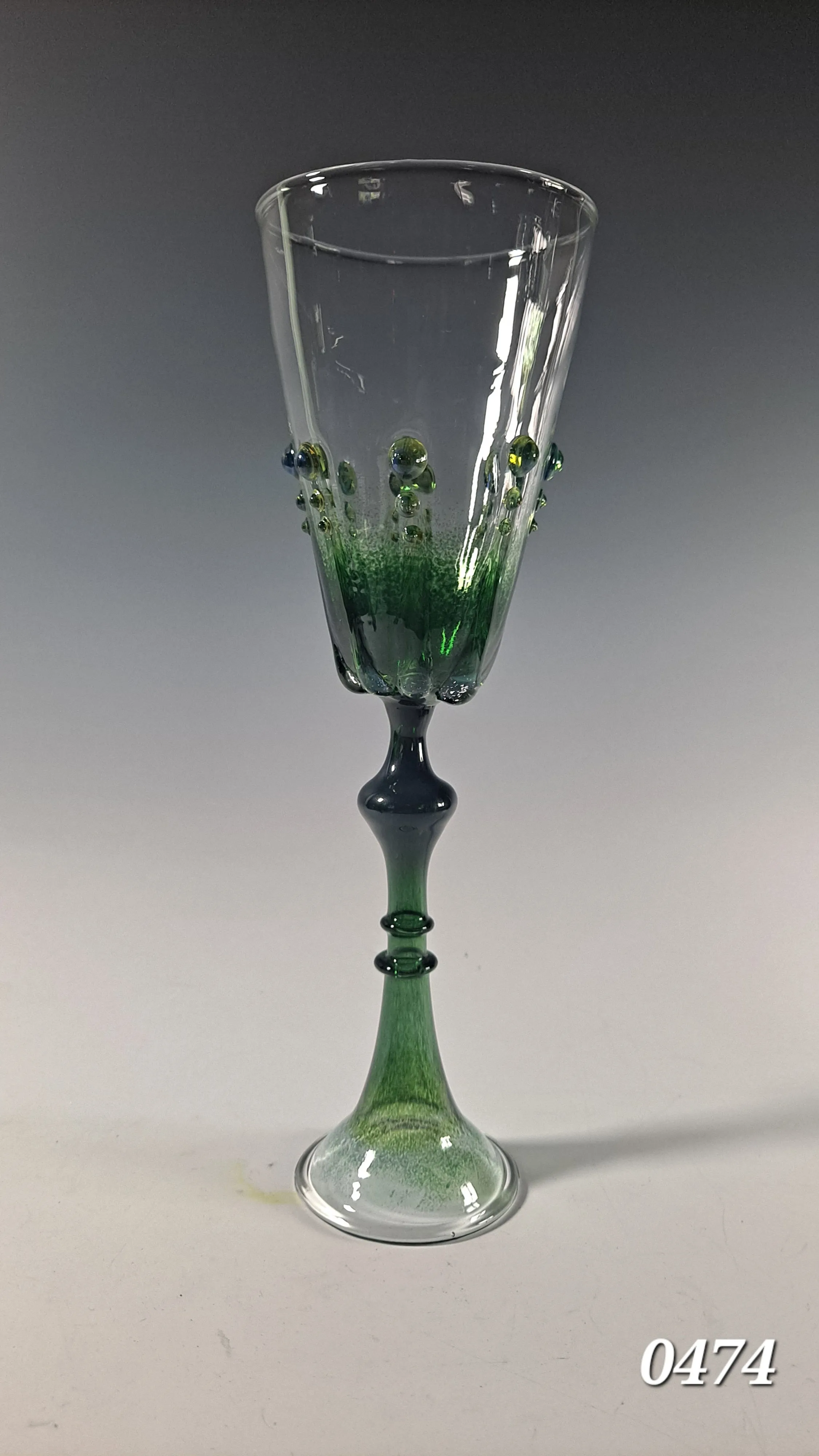 Colorful Frit Goblet Collection,  Hand Blown Wine Glass, Alter Chalice