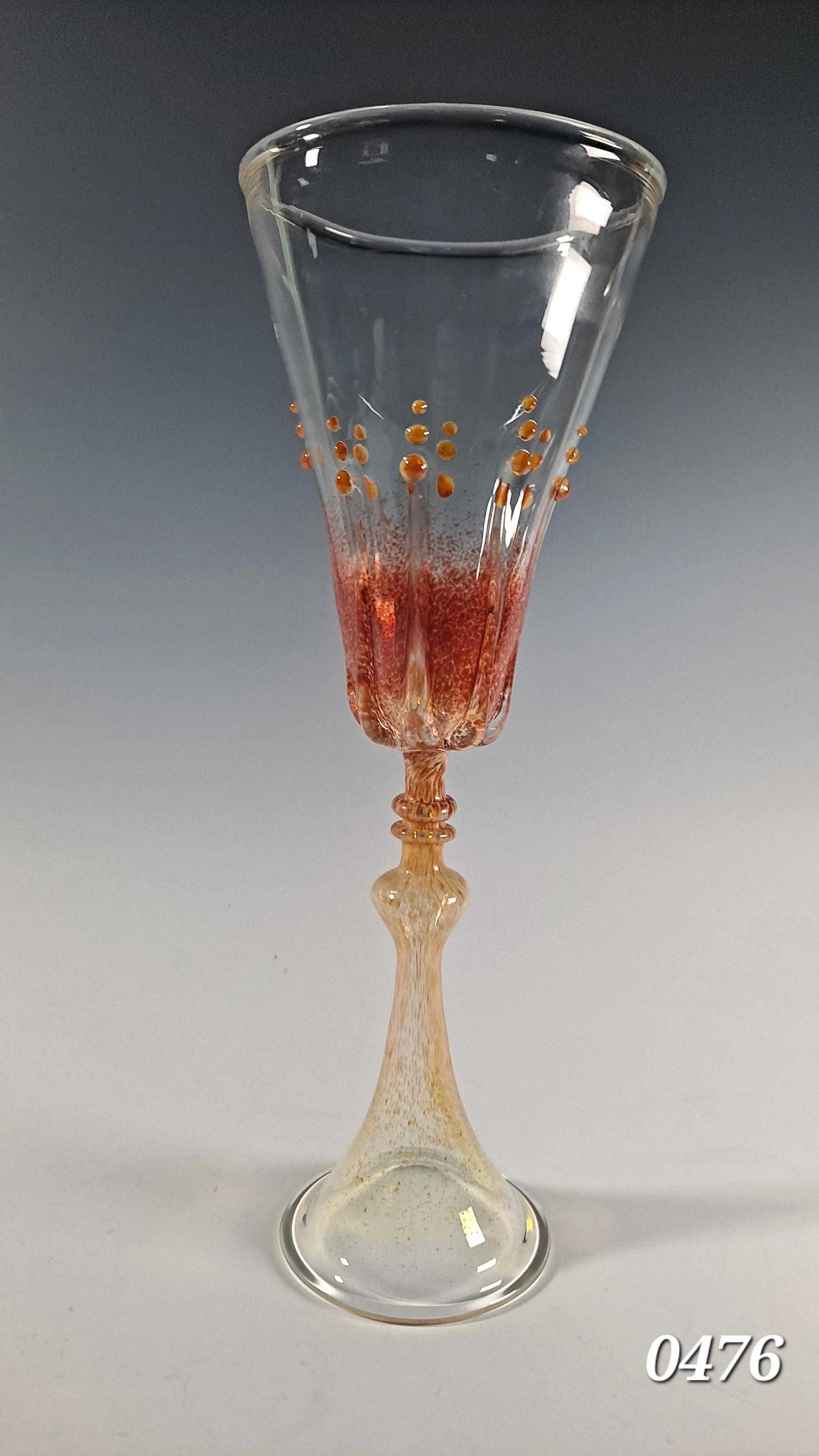 Colorful Frit Goblet Collection,  Hand Blown Wine Glass, Alter Chalice