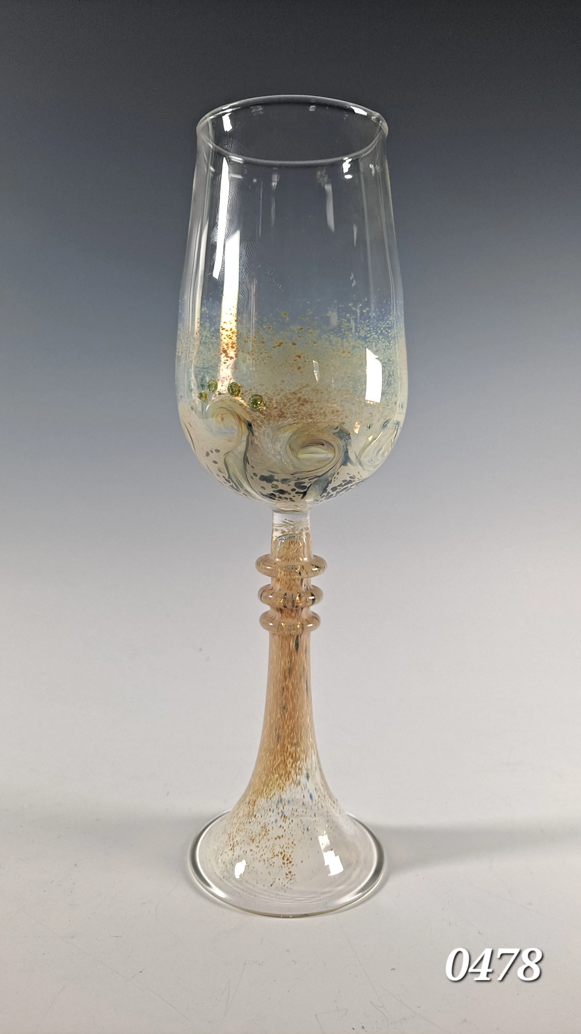 Colorful Frit Goblet Collection,  Hand Blown Wine Glass, Alter Chalice
