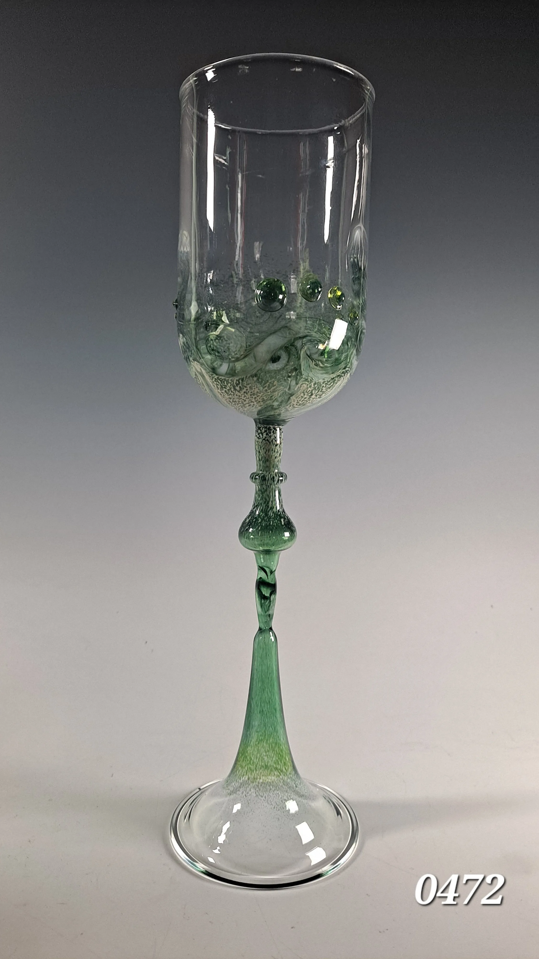 Colorful Frit Goblet Collection,  Hand Blown Wine Glass, Alter Chalice