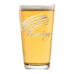 Deep Carved Bravery Flag Stars & Stripes Pint Glass
