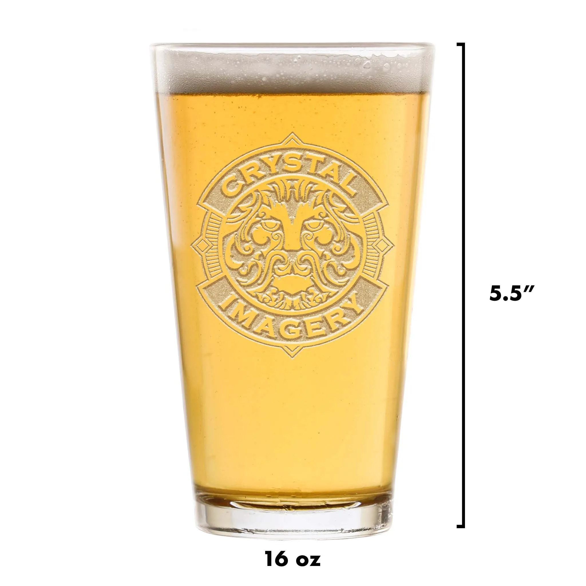 Deep Carved Bravery Flag Stars & Stripes Pint Glass