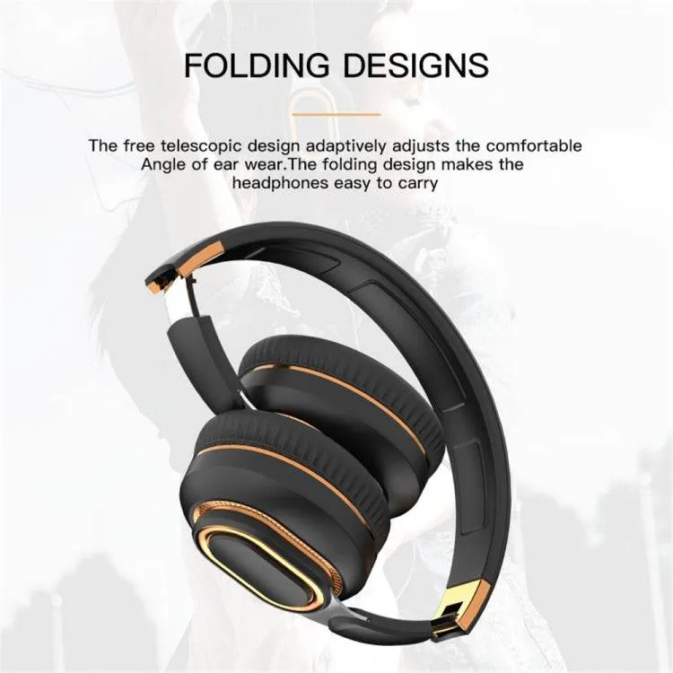 H7 Wireless Foldable Headphones with Microphone, TF Card Slot & AUX Input