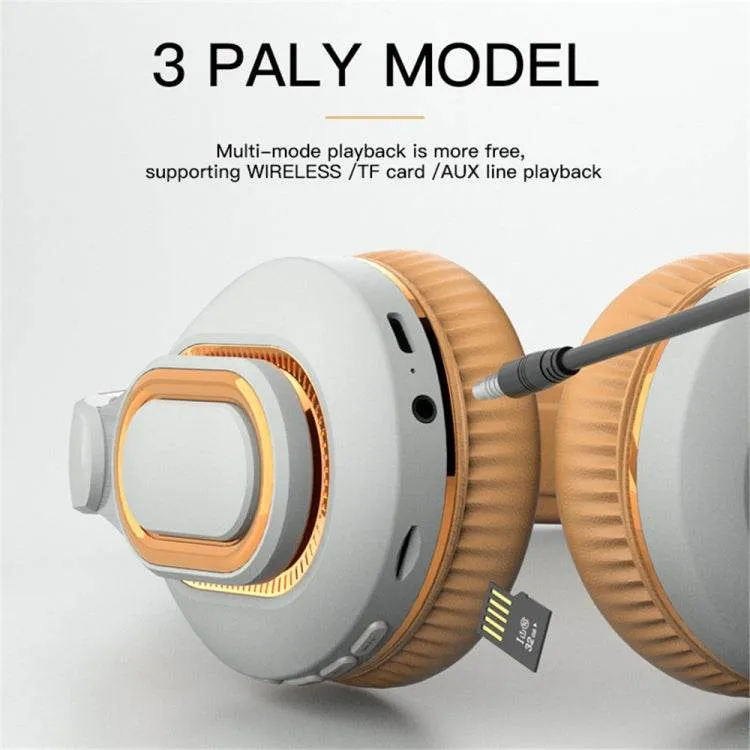 H7 Wireless Foldable Headphones with Microphone, TF Card Slot & AUX Input