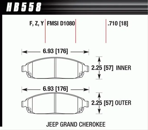 Hawk Performance LTS Brake Pads HB558Y.710
