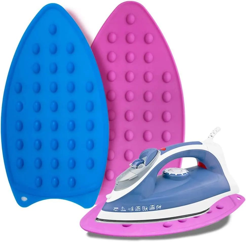 Kuber Industries Iron Mat | Flexible Silicone Iron Pad | Iron Rest Pads | Heat Resistant | Anti-Slip Mat | Protective Waterproof Insulation Iron Mat | Pack of 2 | Assorted