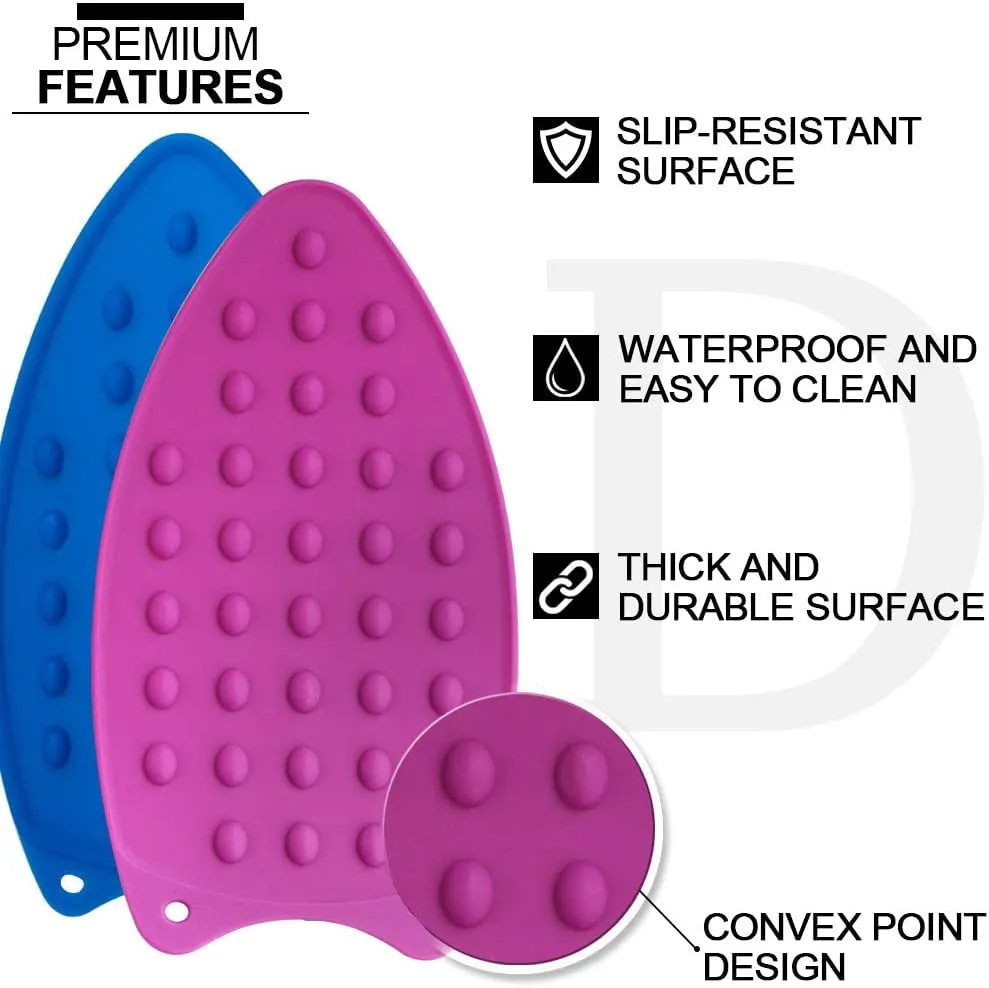 Kuber Industries Iron Mat | Flexible Silicone Iron Pad | Iron Rest Pads | Heat Resistant | Anti-Slip Mat | Protective Waterproof Insulation Iron Mat | Pack of 2 | Assorted