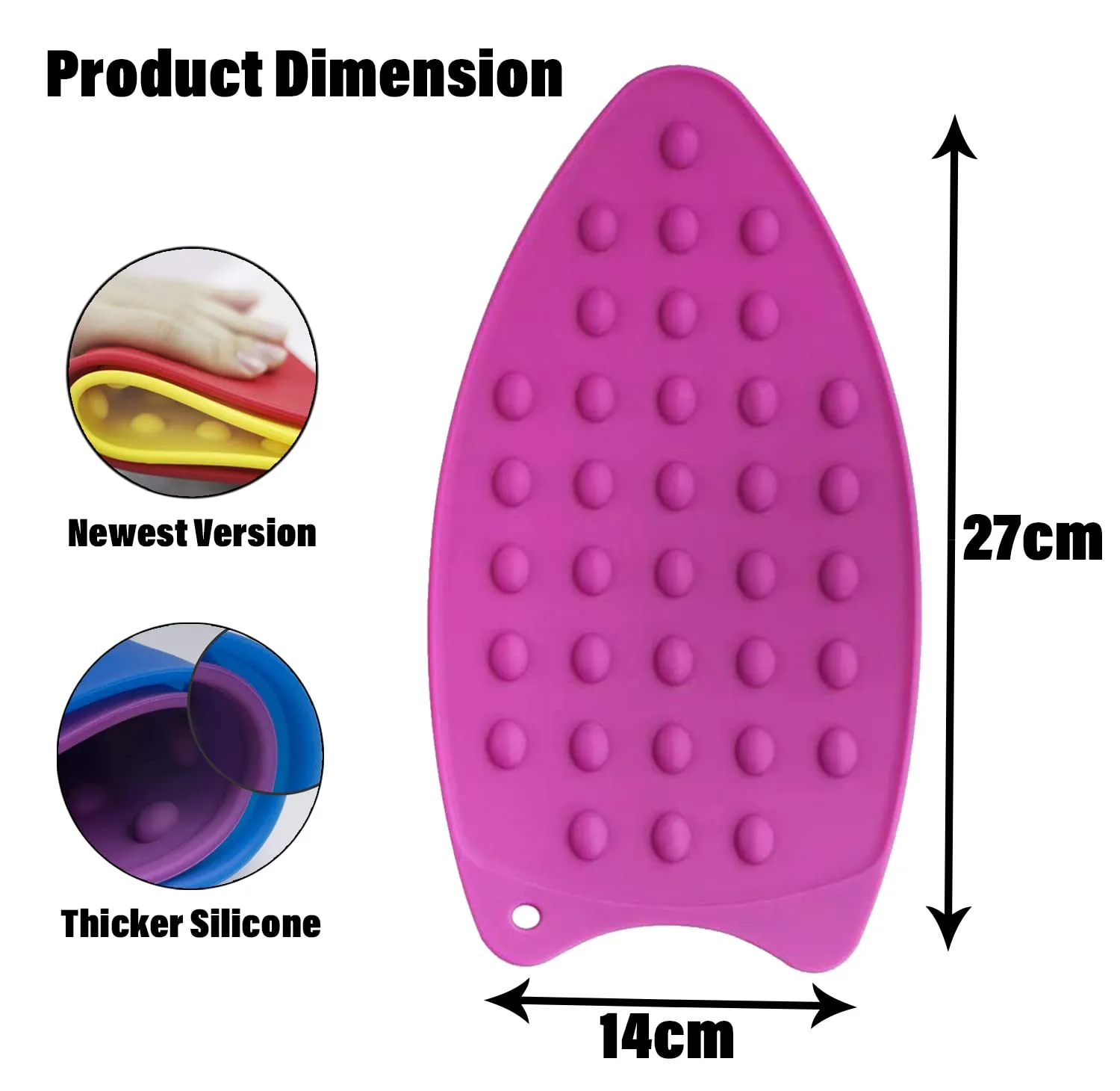 Kuber Industries Iron Mat | Flexible Silicone Iron Pad | Iron Rest Pads | Heat Resistant | Anti-Slip Mat | Protective Waterproof Insulation Iron Mat | Pack of 2 | Assorted