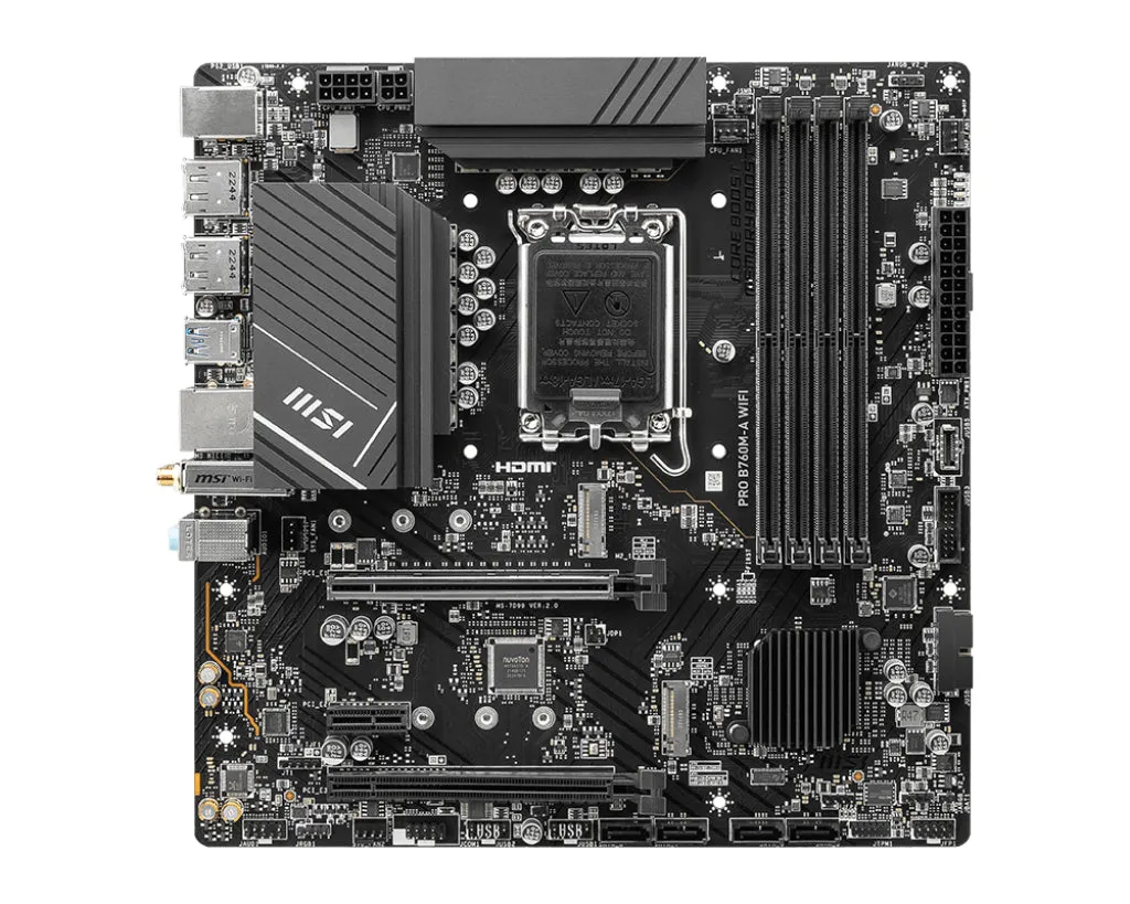 Msi Mainboard Pro B760m-A Wifi - Micro Atx - Socket Lga1700 - Intel B760