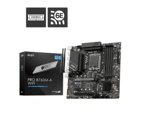 Msi Mainboard Pro B760m-A Wifi - Micro Atx - Socket Lga1700 - Intel B760