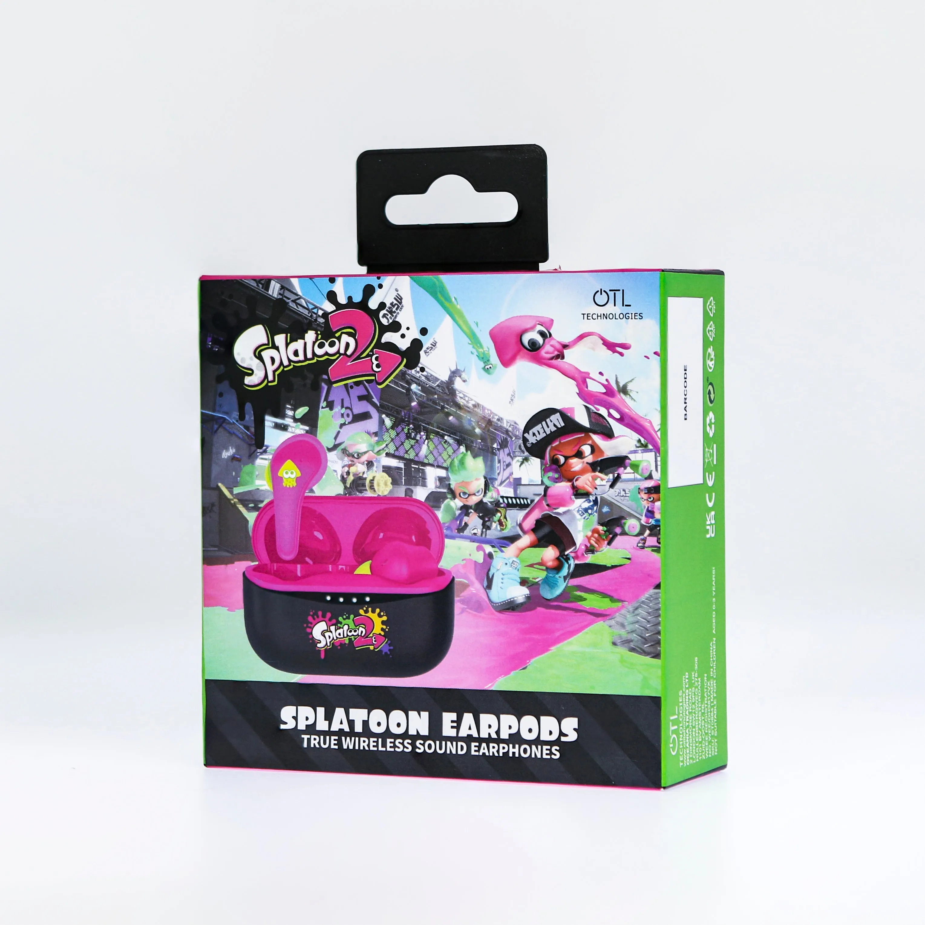 OTL Nintendo Spatoon 2 TWS In-Ear Wireless Earbuds - Pink & Black | ST0884