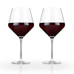 Raye Crystal Burgundy Glasses (Set of 2)by Viski