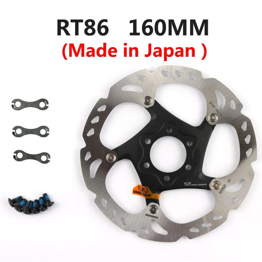 SHIMANO XT Brake Disc SM RT76 RT86 Rotor Ice Point Technology Brake Disc 6 Bolt Mountain Bikes Disc 160MM 180MM 203MM
