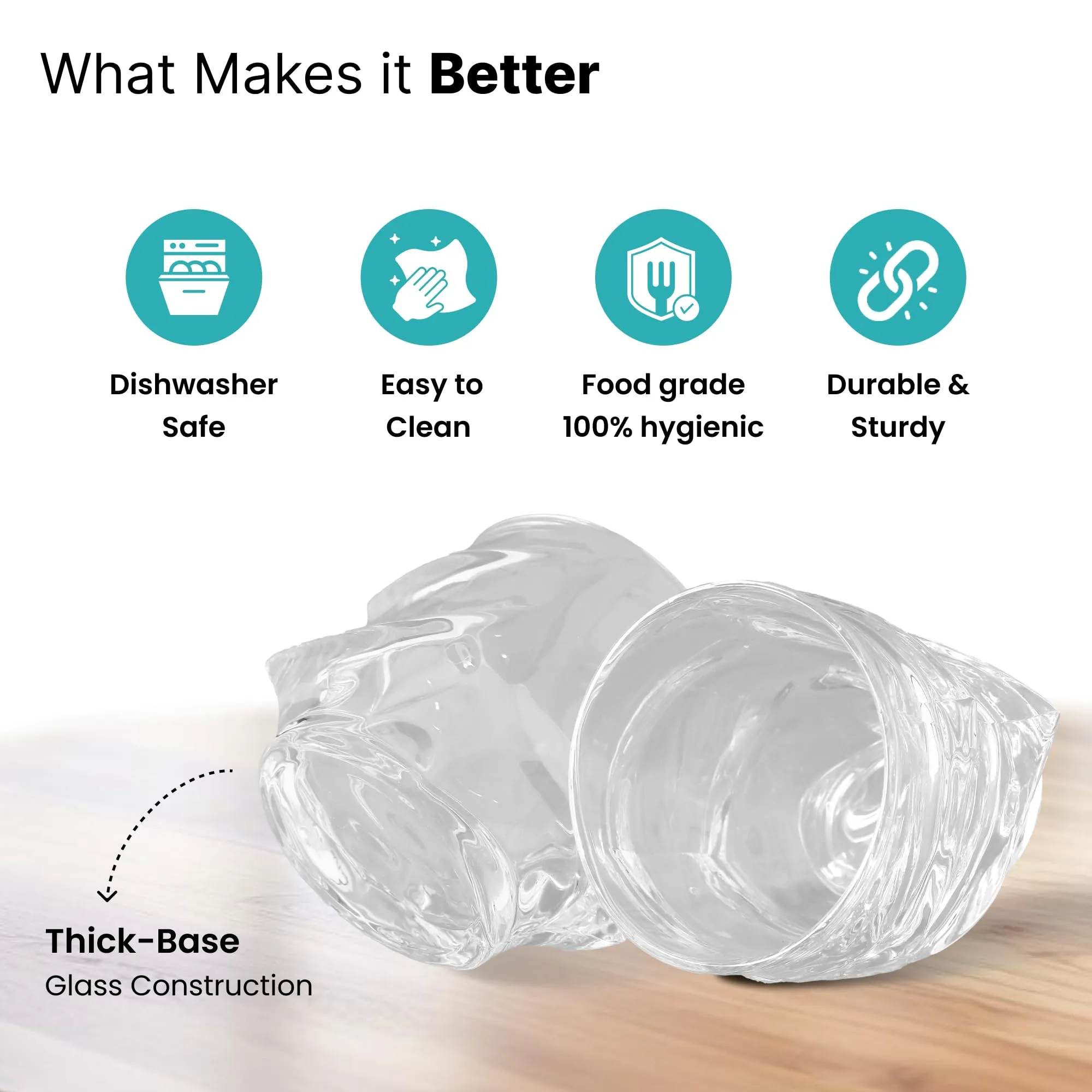 The Better Home Zest Whiskey Glasses Set of 4 (240ml Each) | Lead Free Whiskey Glass | Crystal Glass for Bar Home | Glass for Drinks | Cocktail Glasses | Highball Glass | Heavy Bottom Drinking Glass