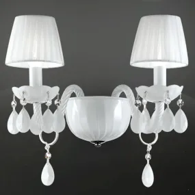 White, red or black chandelier wall light with shades
